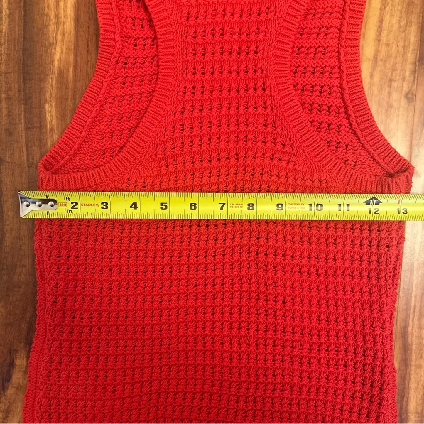 Madewell Crochet-Knit Crewneck Sweater Tank Crushed Watermelon Size XS