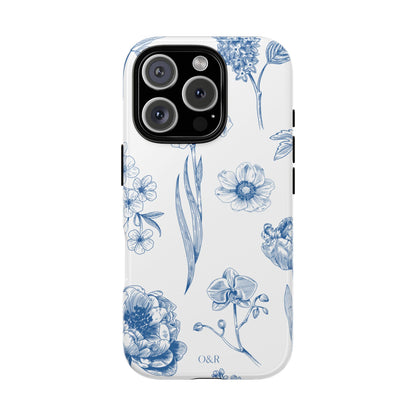 Botanical Blue Floral Phone Case - Elegant Flower Design Tough Cases for All Seasons, Birthday Gift, Stylish Phone Accessories, Nature Lover