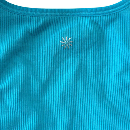 Athleta Aurora Seamless Crop Rib Tank Blue Size M