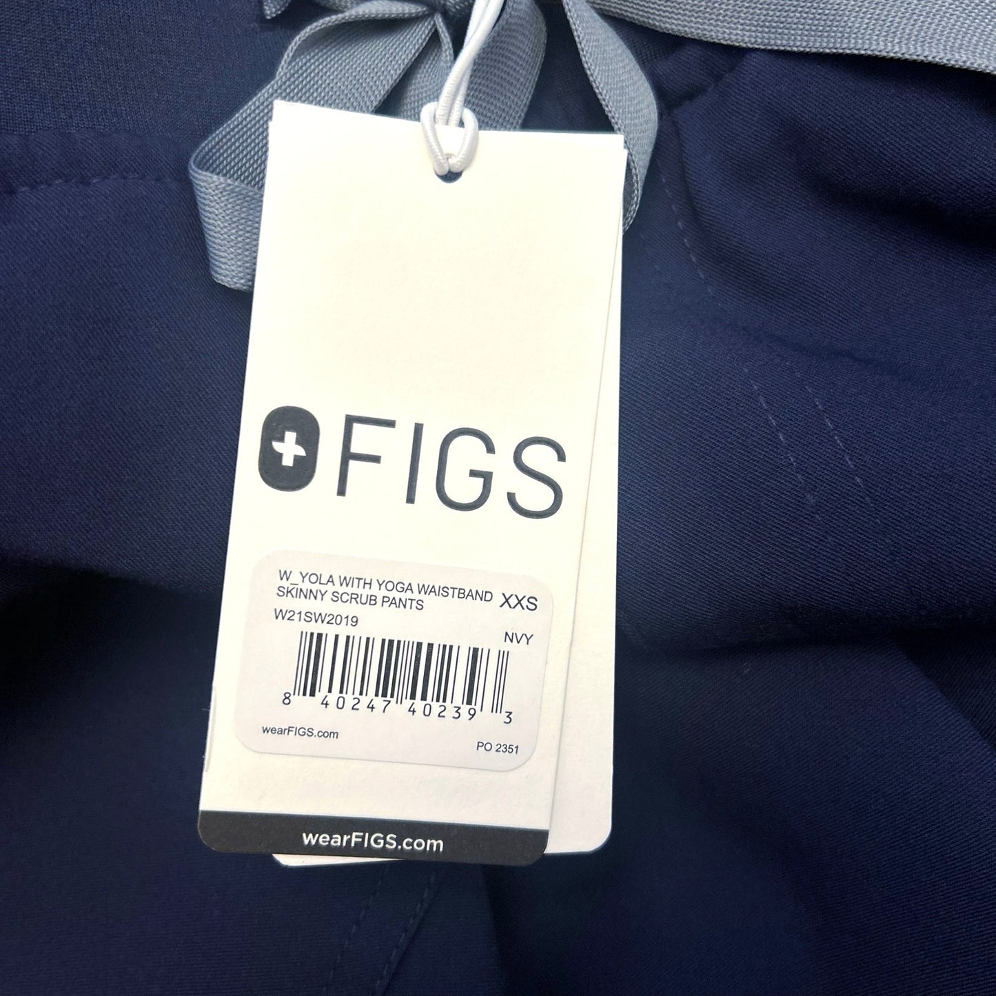 Figs Yola With Yoga Waistband Skinny Scrub Pant Navy Size XXS