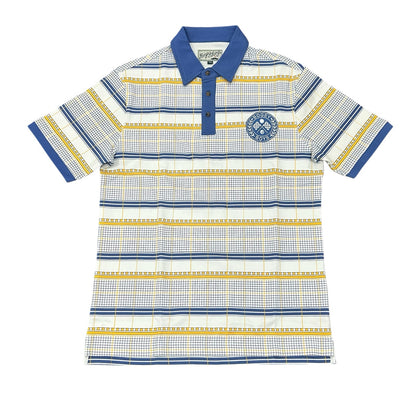 Bogey Boys Macklemore Men's Grid Plaid Polo in Koi Blue Size S