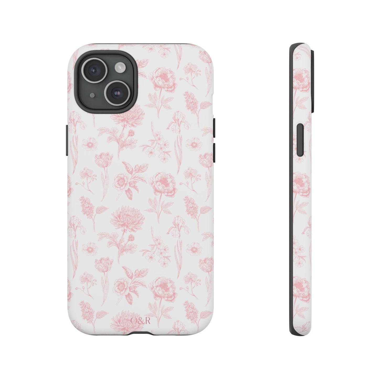 Pink Floral Phone Case - Elegant Protectors for iPhone, Girlfriend Gift, Mother's Day, Trendy Tech Accessories, Flower Pattern Cases