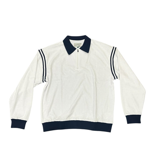 Bogey Boys Macklemore Men's Terry 1/4 Zip Polo Pullover Shirt White Size L