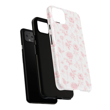 Pink Floral Phone Case - Elegant Protectors for iPhone, Girlfriend Gift, Mother's Day, Trendy Tech Accessories, Flower Pattern Cases