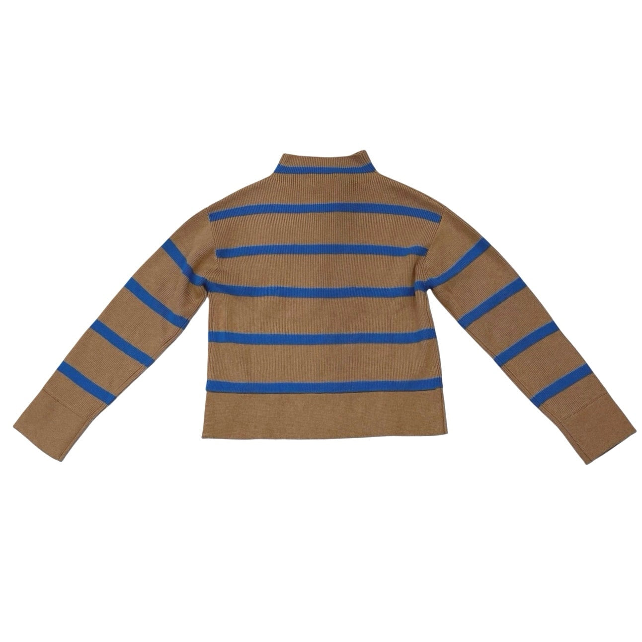Everlane The Lace-Up Smock Sweater Wool Blend Tan and Blue Stripe Size XS