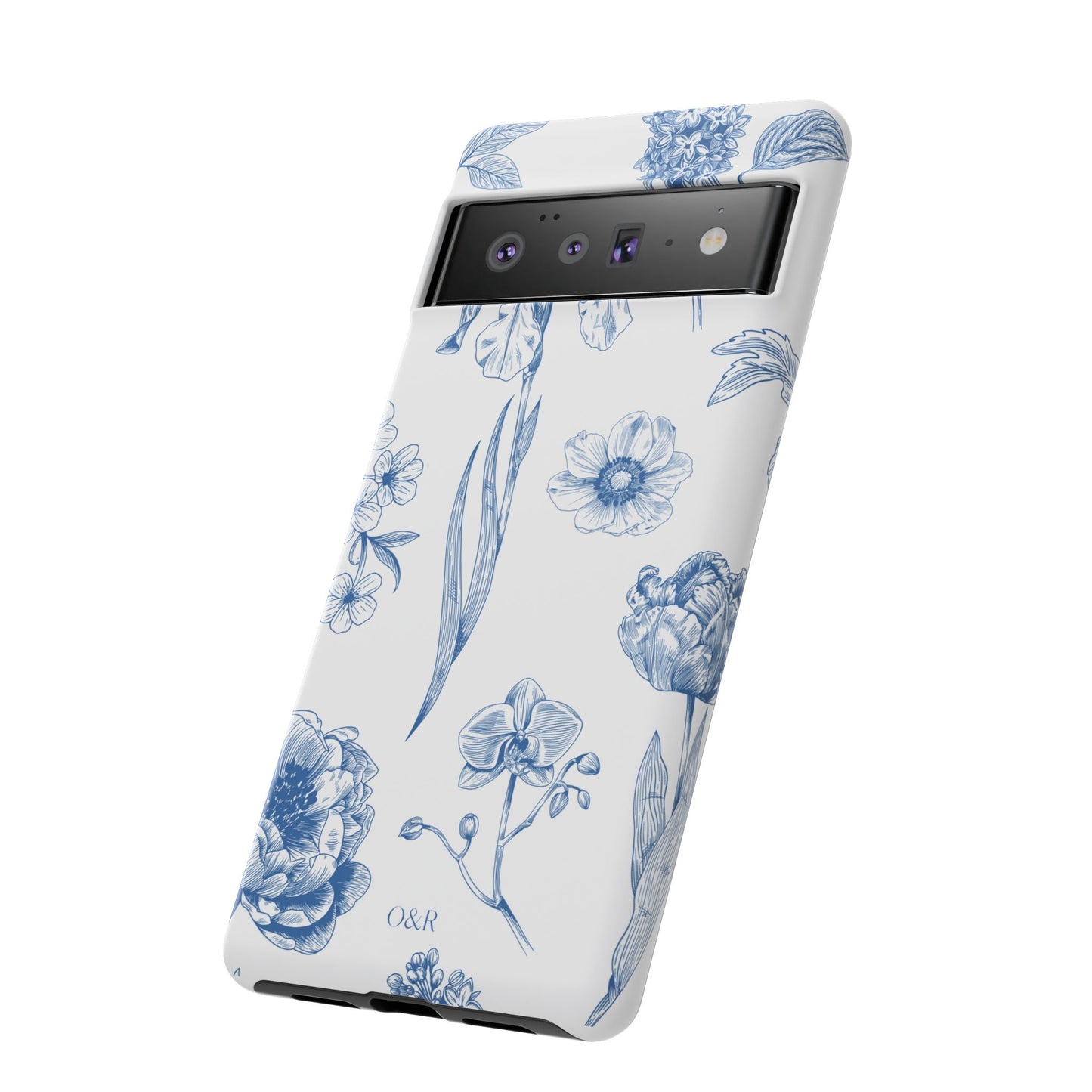 Botanical Blue Floral Phone Case - Elegant Flower Design Tough Cases for All Seasons, Birthday Gift, Stylish Phone Accessories, Nature Lover