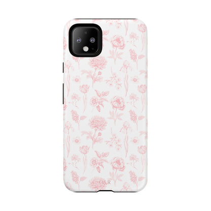 Pink Floral Phone Case - Elegant Protectors for iPhone, Girlfriend Gift, Mother's Day, Trendy Tech Accessories, Flower Pattern Cases