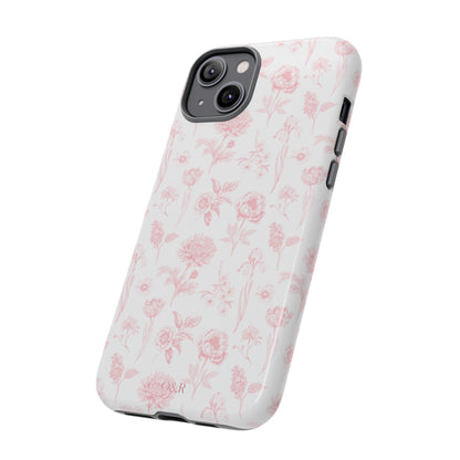 Pink Floral Phone Case - Elegant Protectors for iPhone, Girlfriend Gift, Mother's Day, Trendy Tech Accessories, Flower Pattern Cases