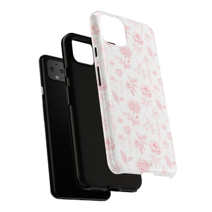 Pink Floral Phone Case - Elegant Protectors for iPhone, Girlfriend Gift, Mother's Day, Trendy Tech Accessories, Flower Pattern Cases