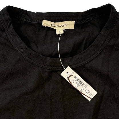 Madewell The Perfect Crewneck Tee in Allday Jersey Jet Black Size M