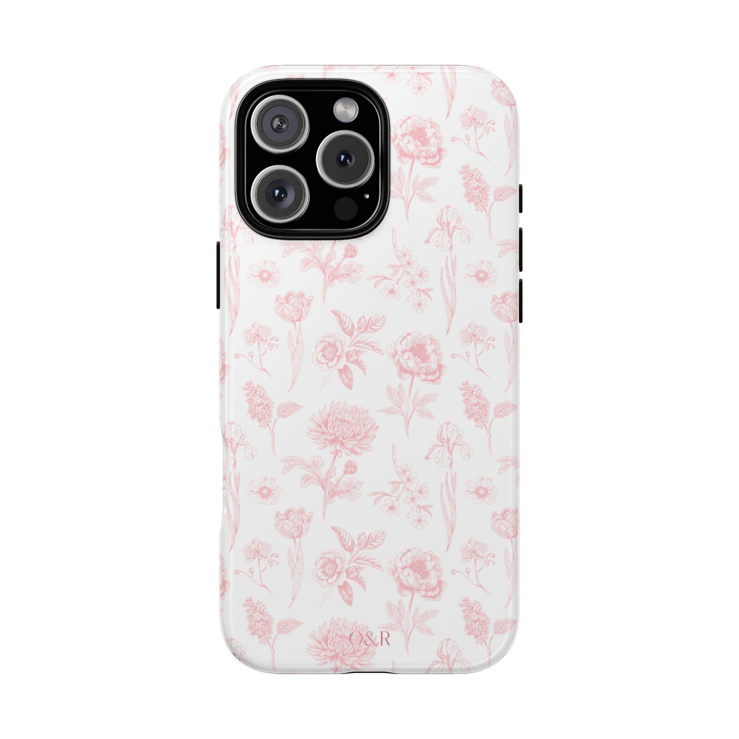 Pink Floral Phone Case - Elegant Protectors for iPhone, Girlfriend Gift, Mother's Day, Trendy Tech Accessories, Flower Pattern Cases