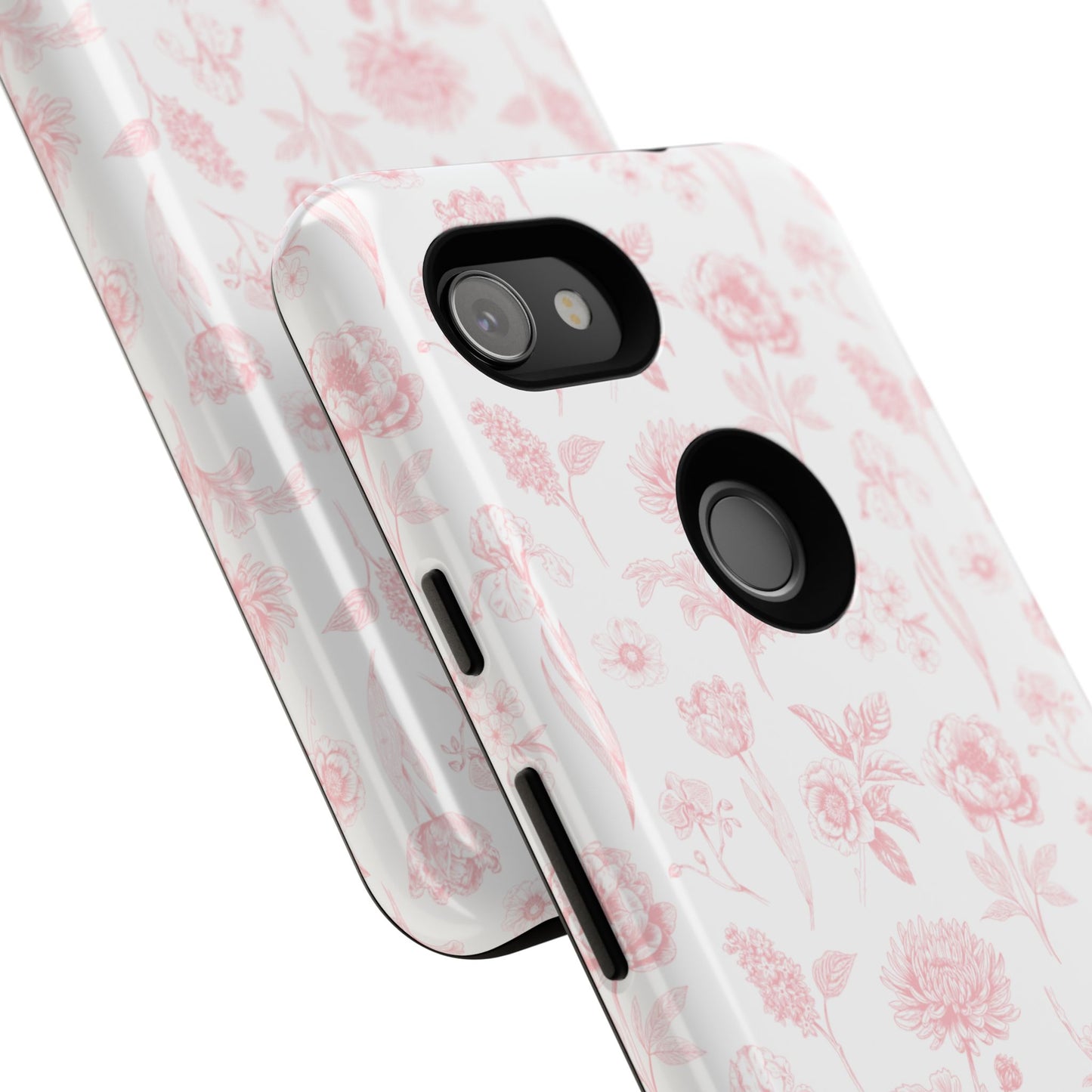 Pink Floral Phone Case - Elegant Protectors for iPhone, Girlfriend Gift, Mother's Day, Trendy Tech Accessories, Flower Pattern Cases