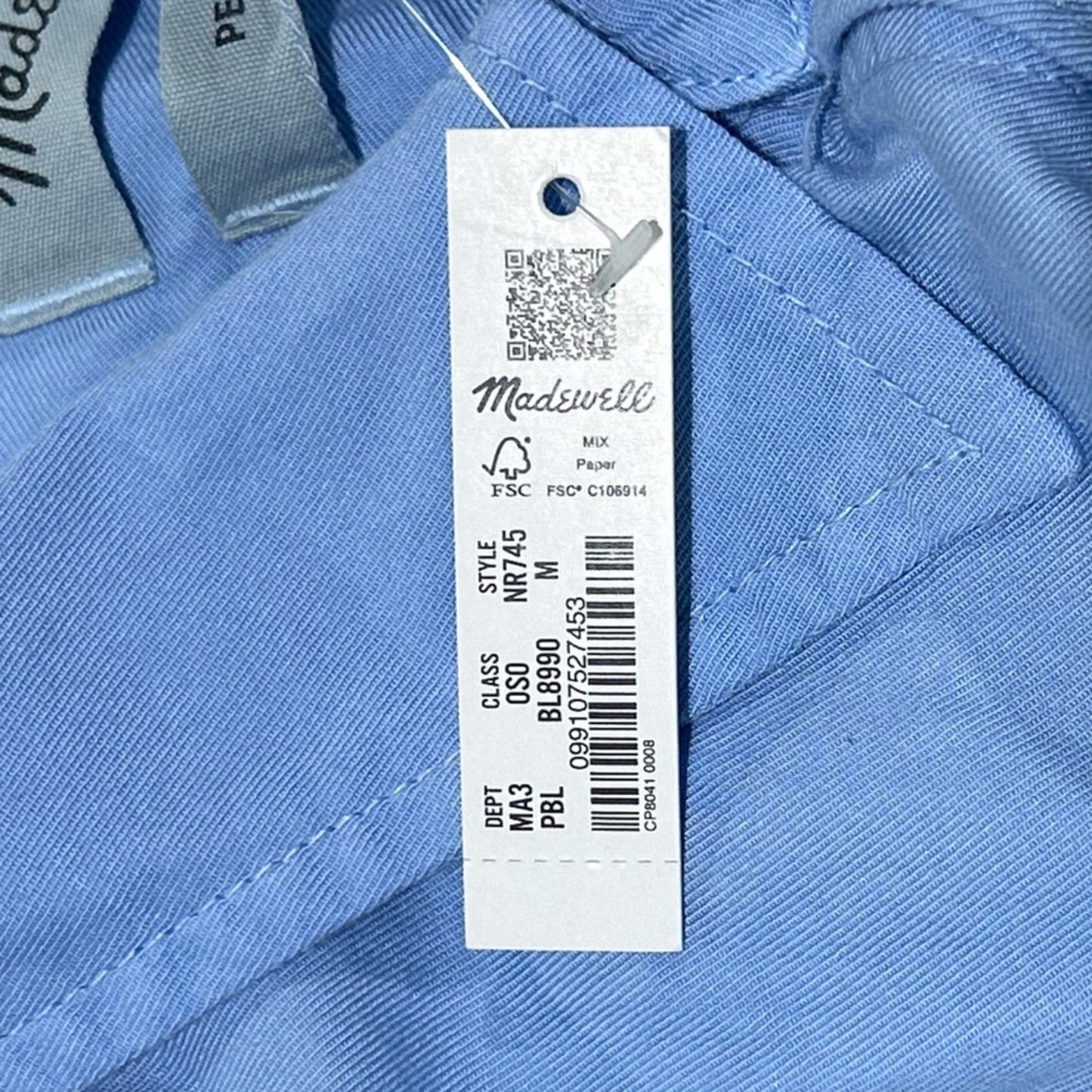 Madewell The Perfect Shirt in Softdrape Twill Peri Blue Size M