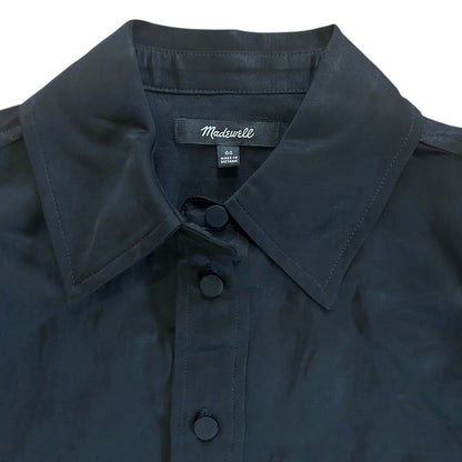 Madewell Western Shirt in Linen Blend True Black Size 00