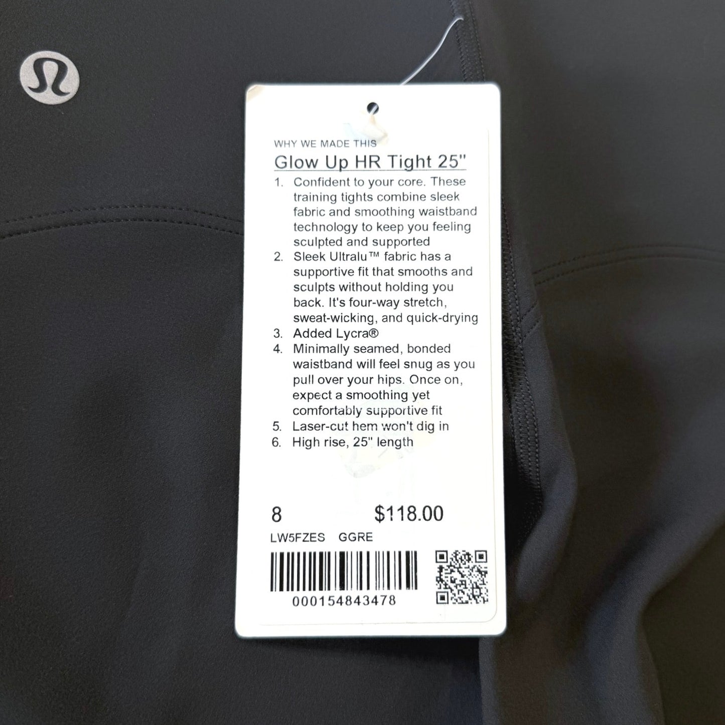 Lululemon Glow Up™ High-Rise Tight 25” in Graphite Grey Size 8