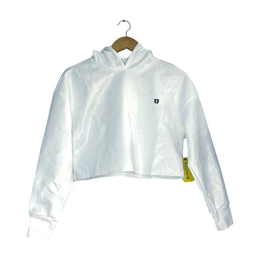 EleVen by Venus Williams Star Traveler Cropped Hoodie White Foiled Size XS