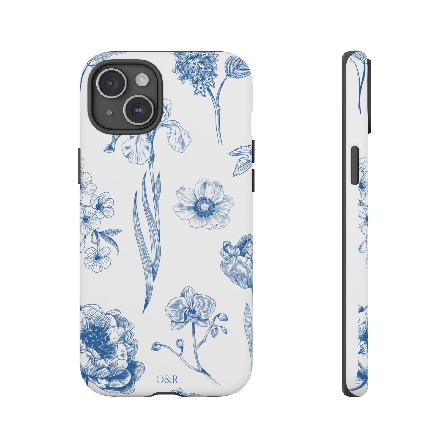 Botanical Blue Floral Phone Case - Elegant Flower Design Tough Cases for All Seasons, Birthday Gift, Stylish Phone Accessories, Nature Lover