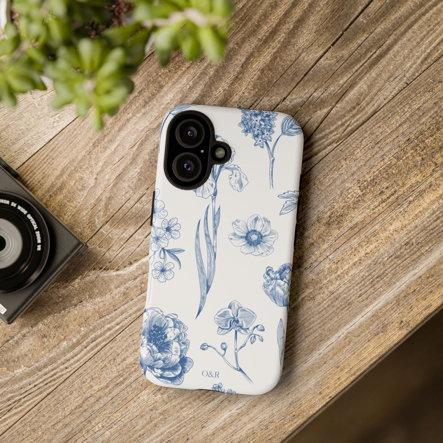 Botanical Blue Floral Phone Case - Elegant Flower Design Tough Cases for All Seasons, Birthday Gift, Stylish Phone Accessories, Nature Lover