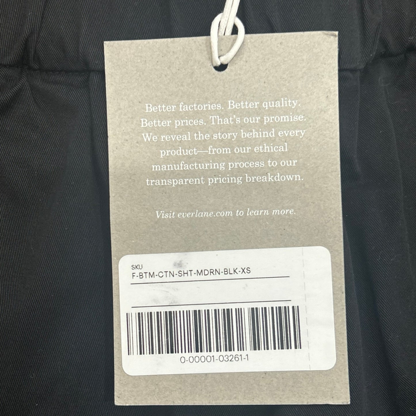 Everlane The Easy Short Organic Cotton in Black Size XS