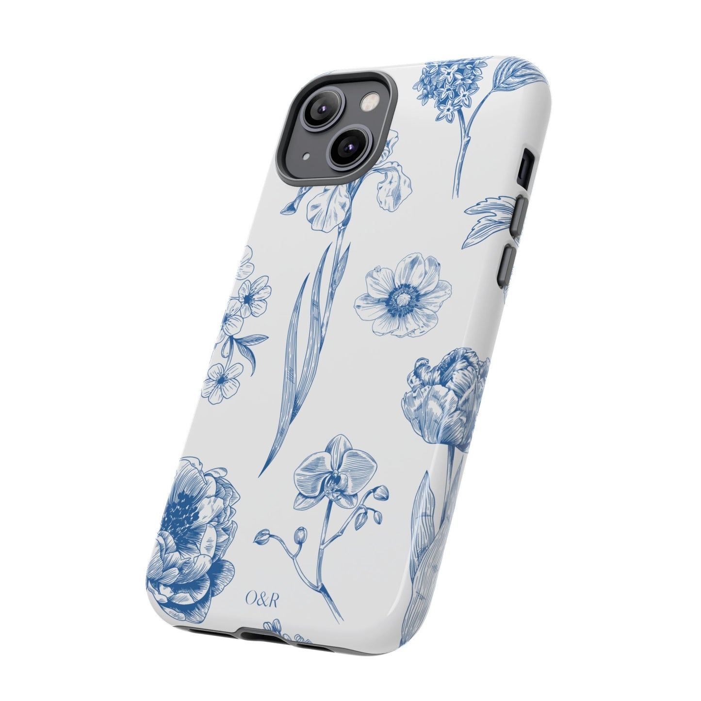 Botanical Blue Floral Phone Case - Elegant Flower Design Tough Cases for All Seasons, Birthday Gift, Stylish Phone Accessories, Nature Lover