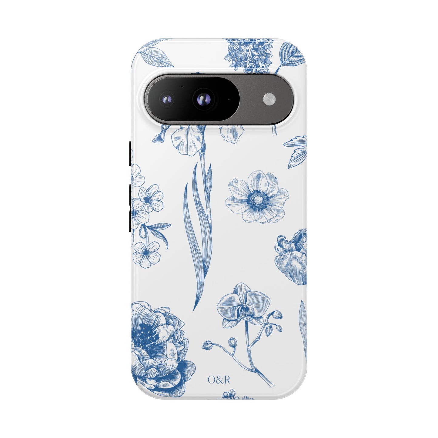 Botanical Blue Floral Phone Case - Elegant Flower Design Tough Cases for All Seasons, Birthday Gift, Stylish Phone Accessories, Nature Lover