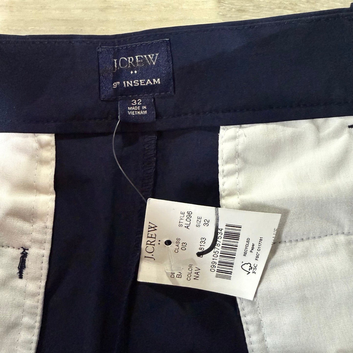 J. Crew 9" Tech Short Size 32