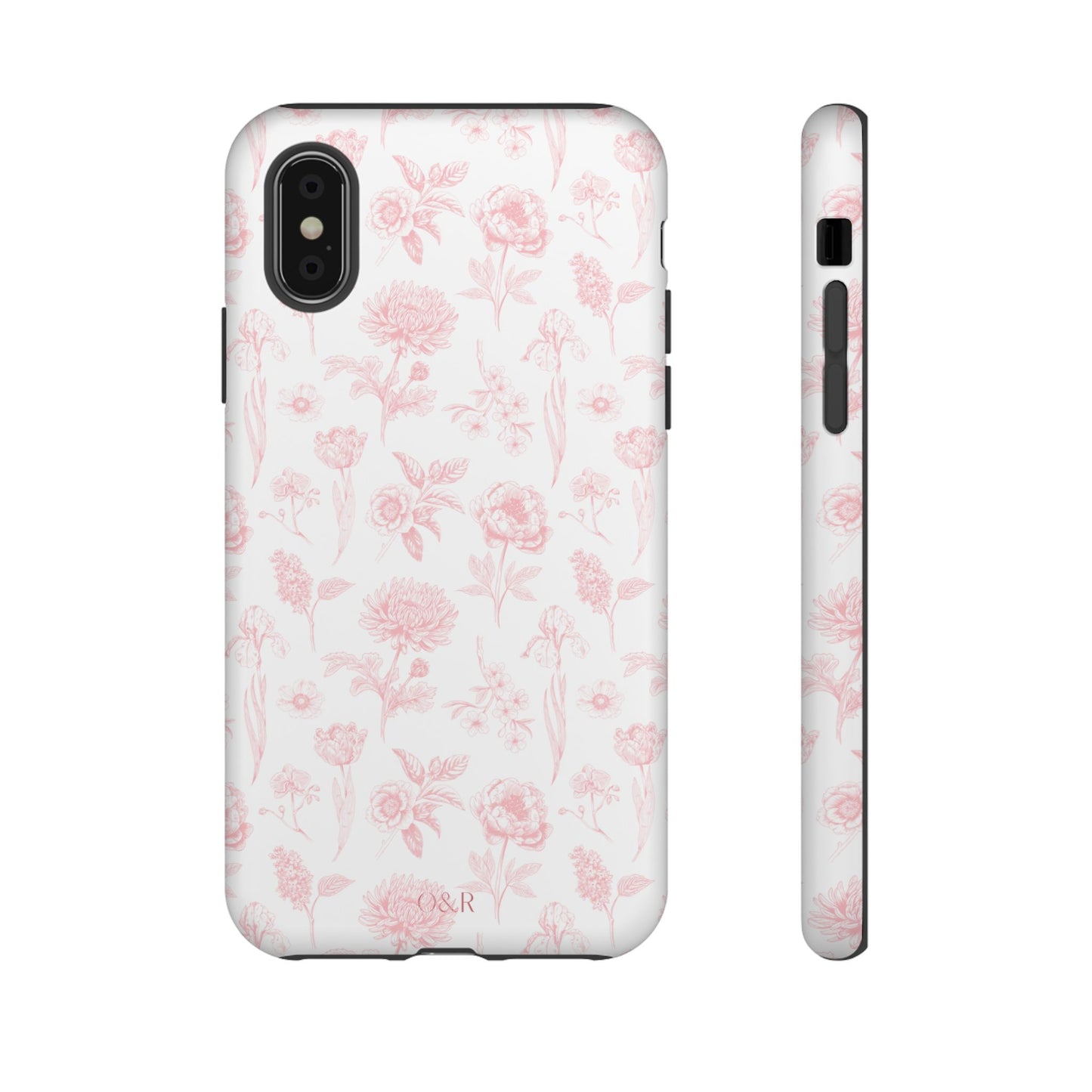 Pink Floral Phone Case - Elegant Protectors for iPhone, Girlfriend Gift, Mother's Day, Trendy Tech Accessories, Flower Pattern Cases