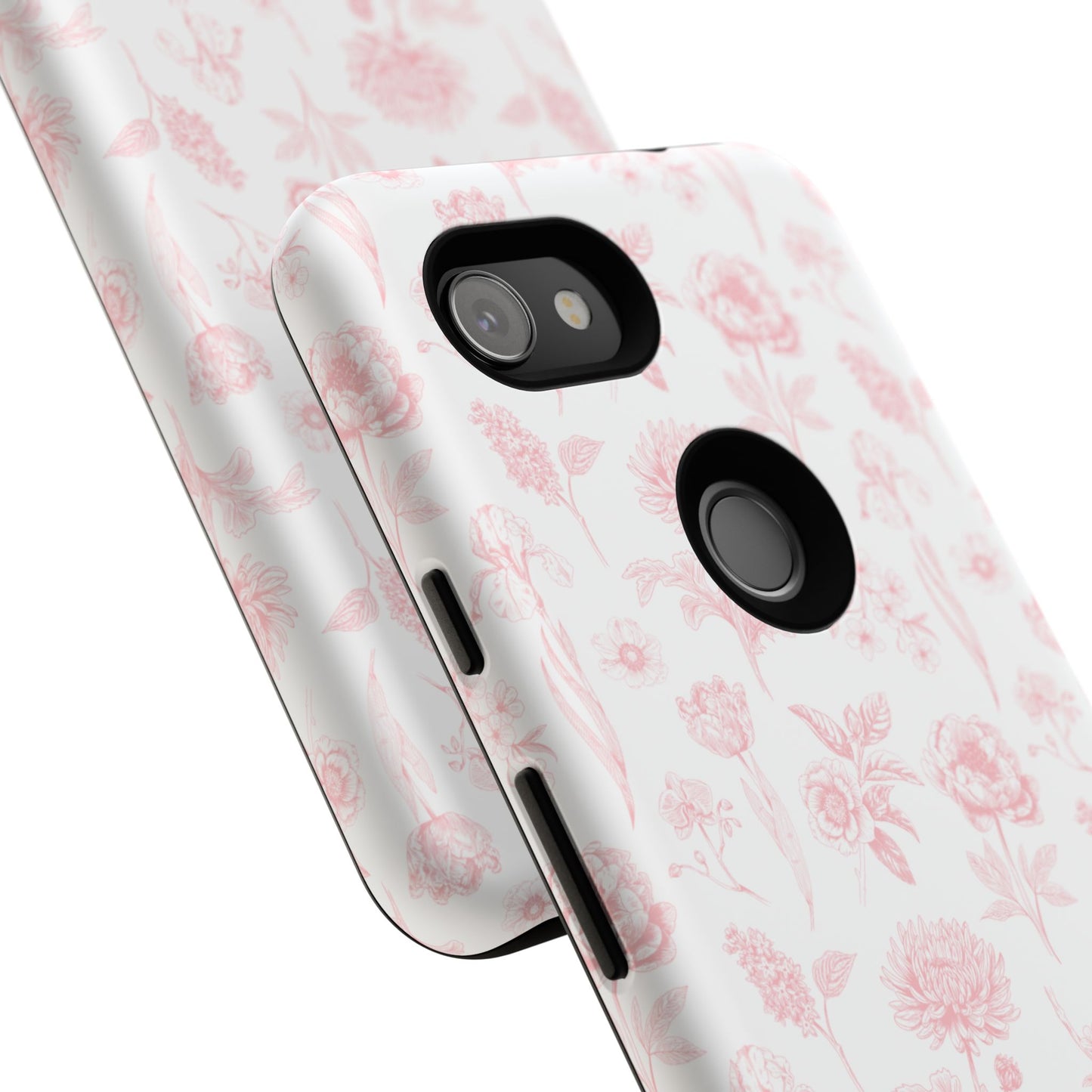 Pink Floral Phone Case - Elegant Protectors for iPhone, Girlfriend Gift, Mother's Day, Trendy Tech Accessories, Flower Pattern Cases