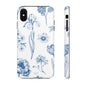 Botanical Blue Floral Phone Case - Elegant Flower Design Tough Cases for All Seasons, Birthday Gift, Stylish Phone Accessories, Nature Lover