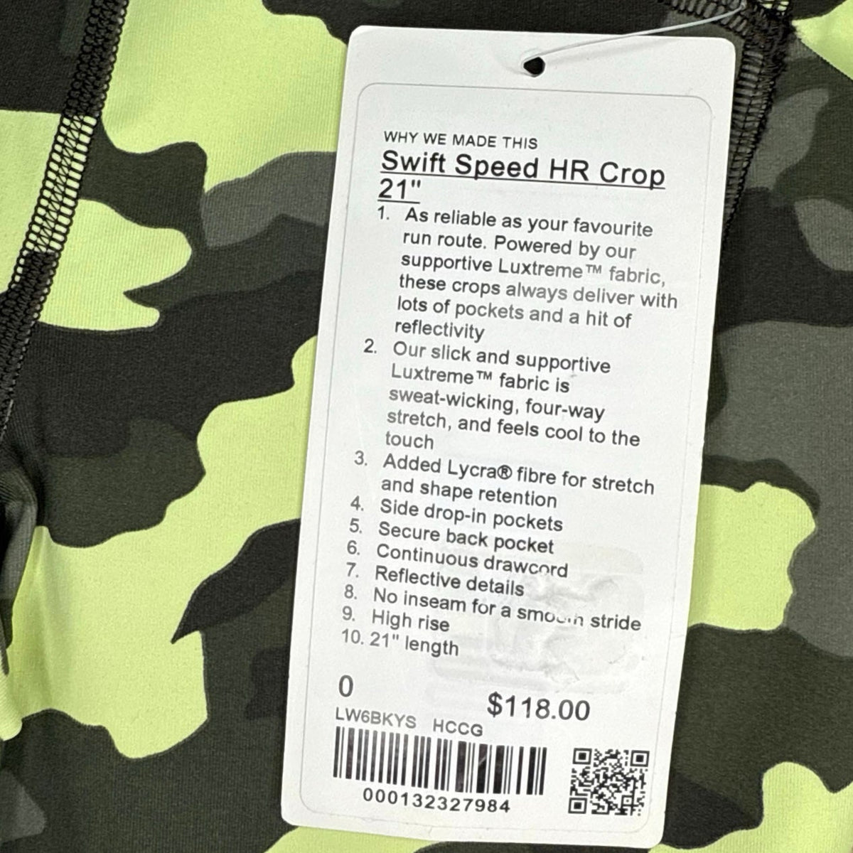 Lululemon Swift Speed High Rise Crop 21" Size 0