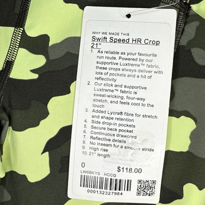 Lululemon Swift Speed High Rise Crop 21" Size 0