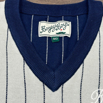 Bogey Boys Macklemore Men's Pinstripe Vest in Grey Size M