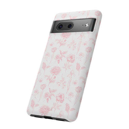 Pink Floral Phone Case - Elegant Protectors for iPhone, Girlfriend Gift, Mother's Day, Trendy Tech Accessories, Flower Pattern Cases