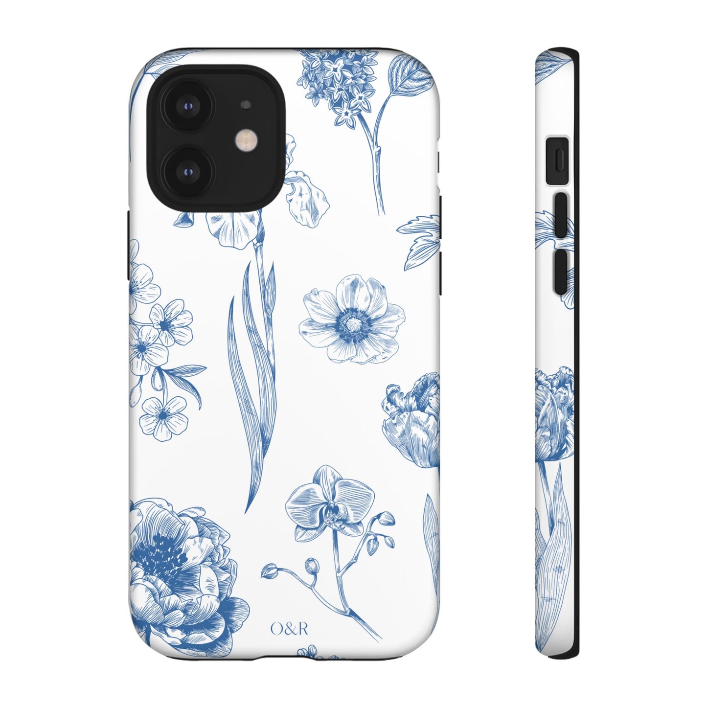 Botanical Blue Floral Phone Case - Elegant Flower Design Tough Cases for All Seasons, Birthday Gift, Stylish Phone Accessories, Nature Lover