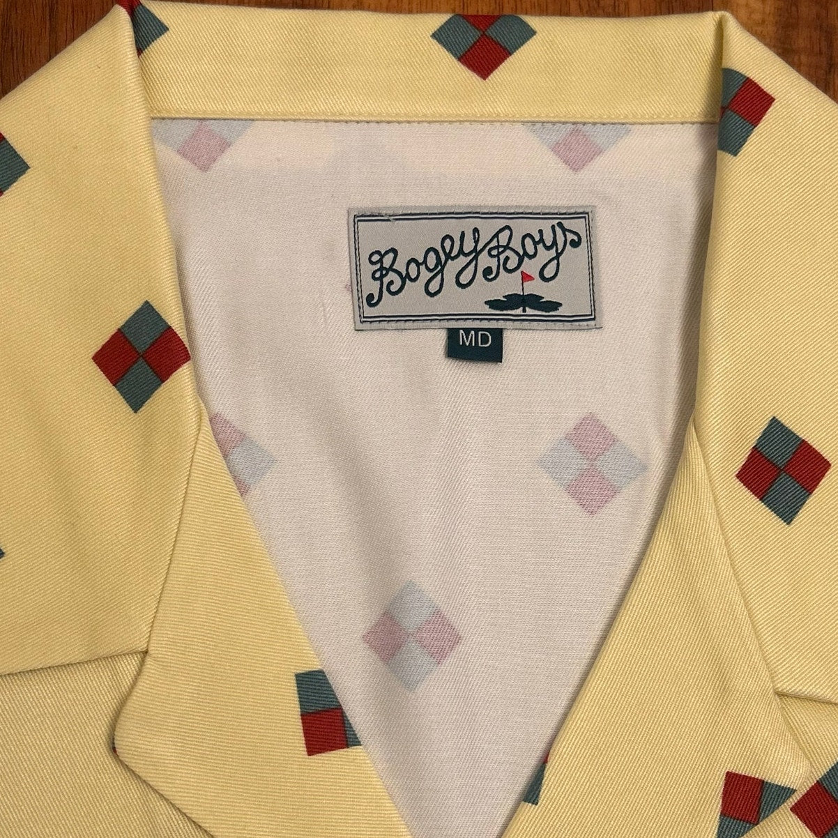 Bogey Boys by Macklemore The Rectangle Button Up Men's Golf Shirt Size M