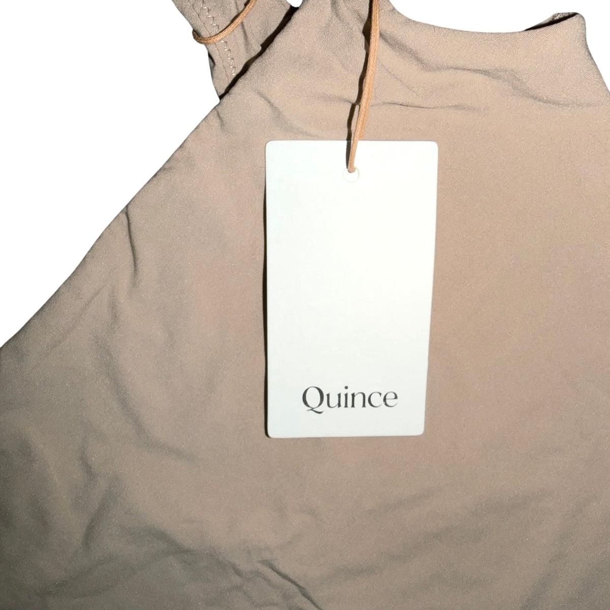 NWT Quince Second Skin Square Neck Tank Bodysuit in Sand Size XS
