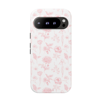 Pink Floral Phone Case - Elegant Protectors for iPhone, Girlfriend Gift, Mother's Day, Trendy Tech Accessories, Flower Pattern Cases