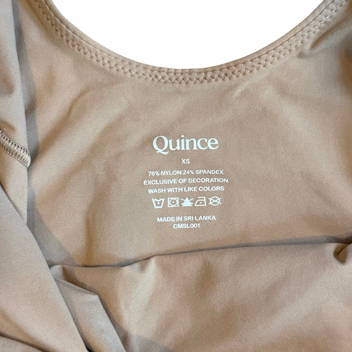 NWT Quince Second Skin Square Neck Tank Bodysuit in Sand Size XS