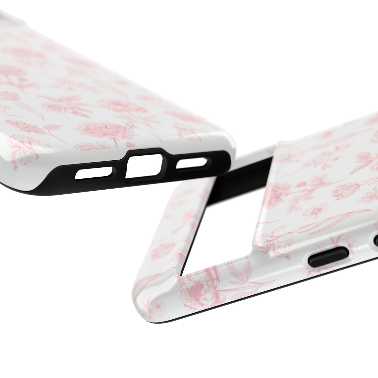 Pink Floral Phone Case - Elegant Protectors for iPhone, Girlfriend Gift, Mother's Day, Trendy Tech Accessories, Flower Pattern Cases