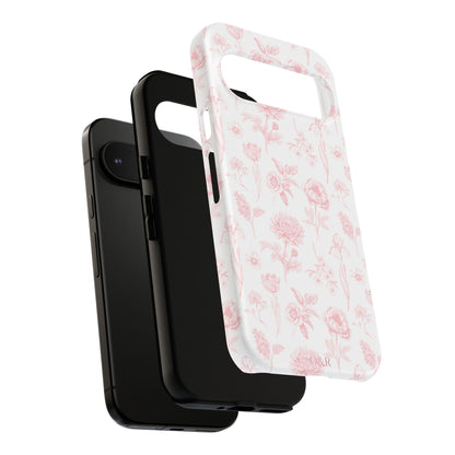 Pink Floral Phone Case - Elegant Protectors for iPhone, Girlfriend Gift, Mother's Day, Trendy Tech Accessories, Flower Pattern Cases