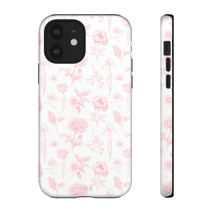 Pink Floral Phone Case - Elegant Protectors for iPhone, Girlfriend Gift, Mother's Day, Trendy Tech Accessories, Flower Pattern Cases