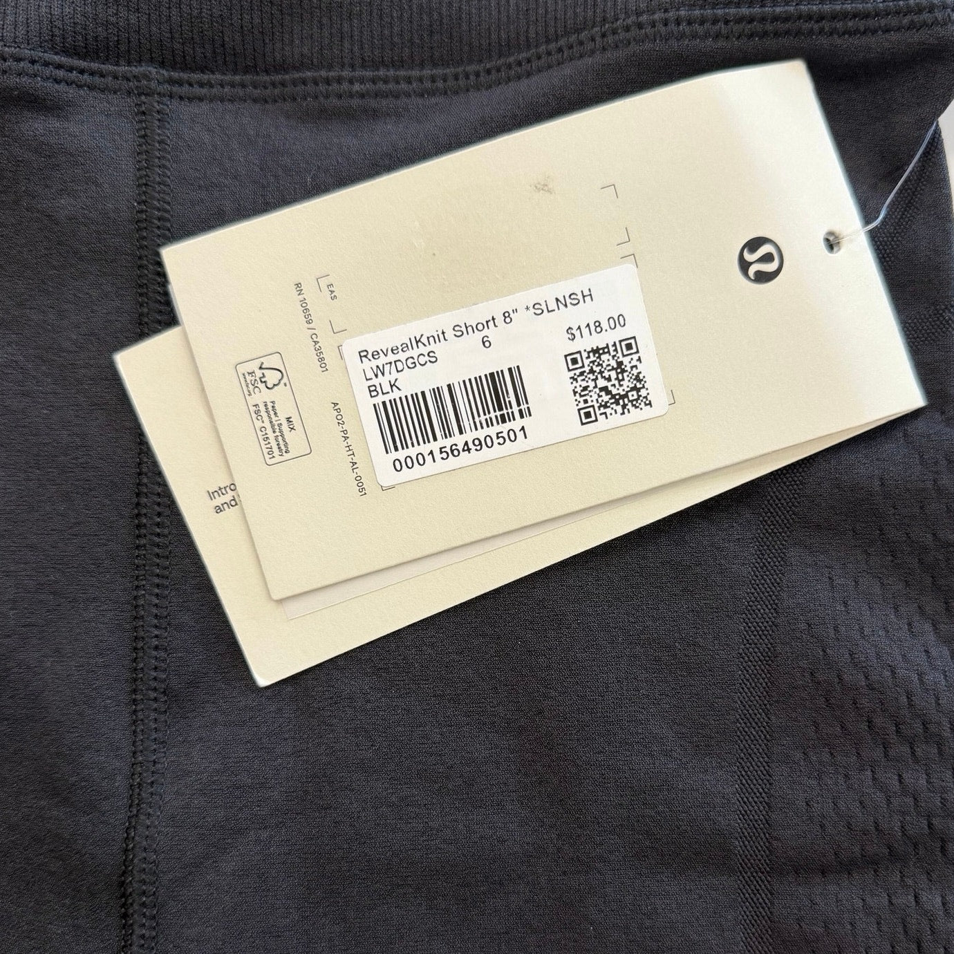 Lululemon RevealKnit High-Rise Short 8" SLNSH Collection Black Size 6