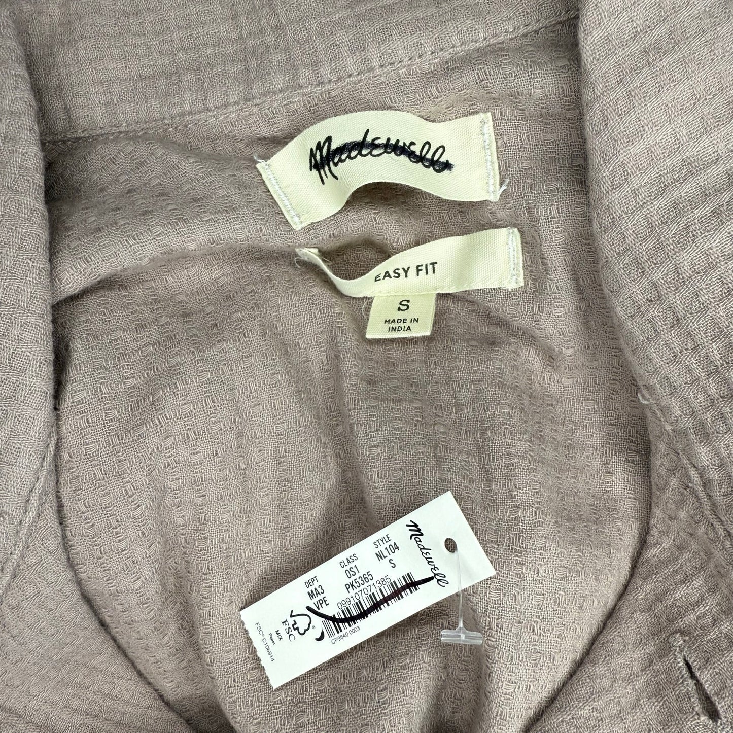 Madewell Easy Short-Sleeve Shirt in Woven Checkerboard Size S