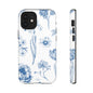 Botanical Blue Floral Phone Case - Elegant Flower Design Tough Cases for All Seasons, Birthday Gift, Stylish Phone Accessories, Nature Lover