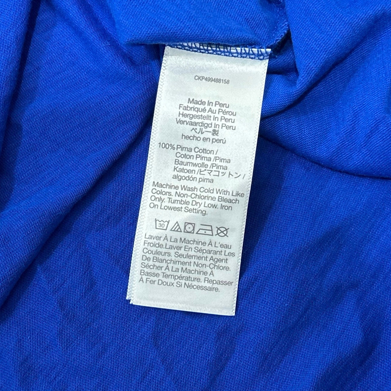 Madewell Slub Boxy-Crop Tee in Brilliant Sapphire Blue Size XS