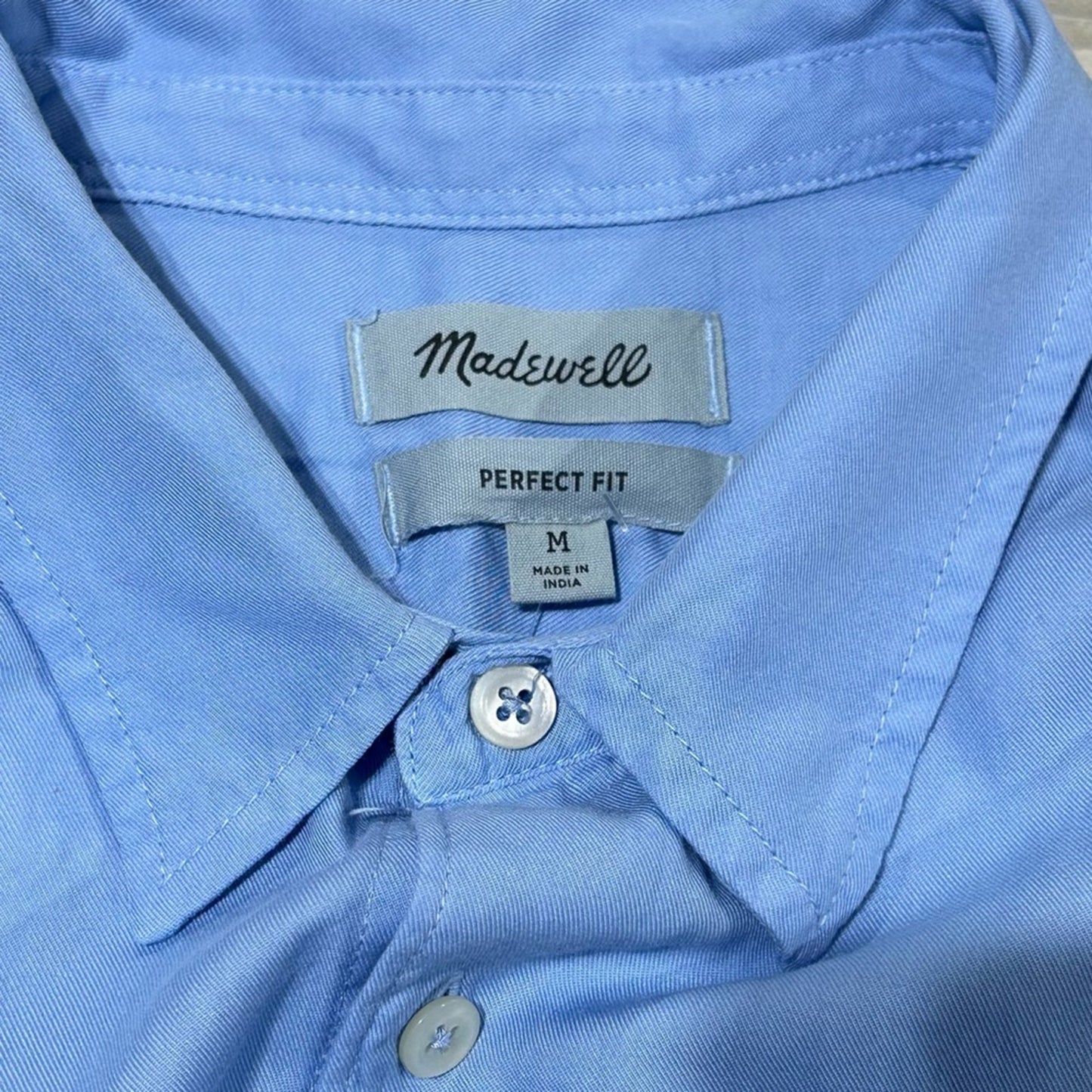 Madewell The Perfect Shirt in Softdrape Twill Peri Blue Size M