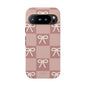 Pink Checkered Bow Tough Case, Phone Case,  Cellphone Cover, Protective Phone Shell, Cute Plaid Design