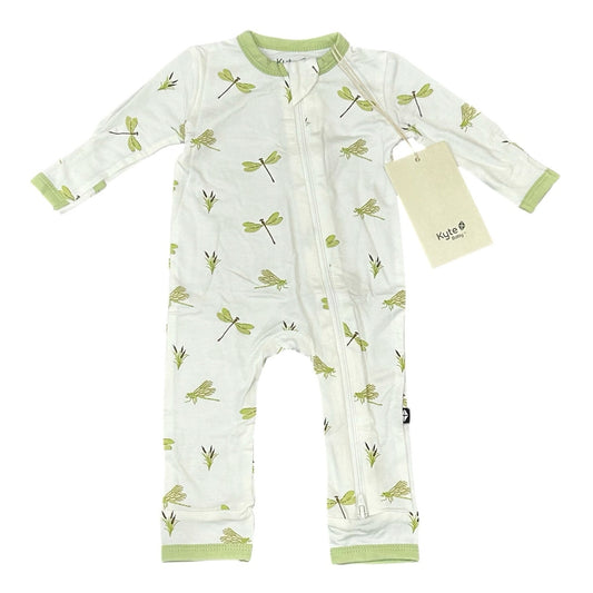 Kyte Baby Zippered Romper in Dragonfly Green Newborn