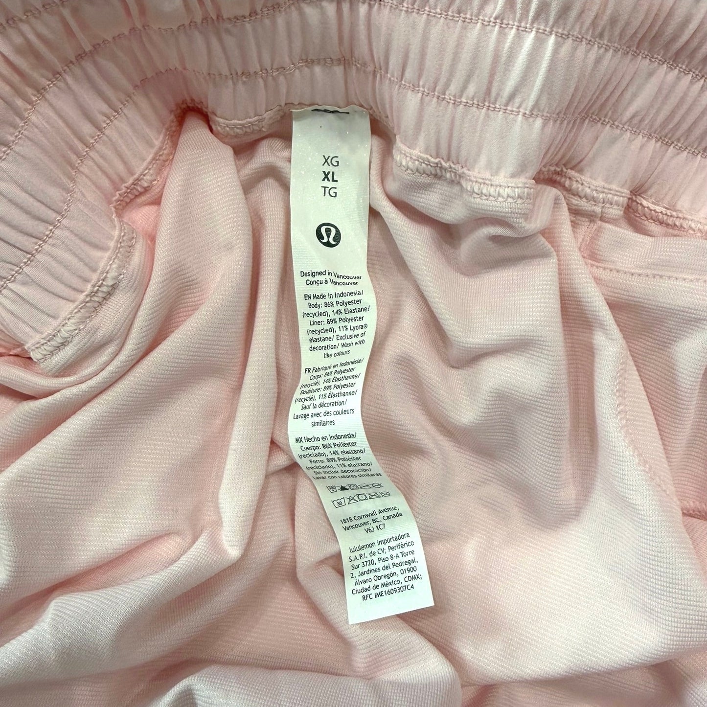 Lululemon Shake It Out High-Rise Running Short 2.5" Pink Pearl Size XL