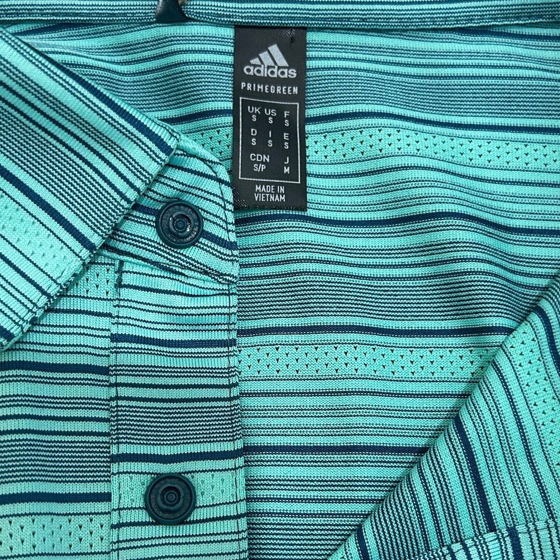 Adidas Men's Heather Snap Primegreen Golf Polo Shirt Size Small